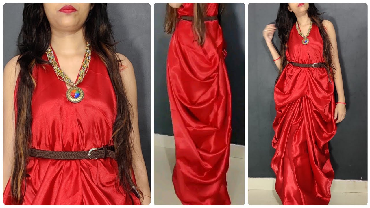 Saree Draping|मॉर्डन स्टाइल में पहने साड़ी|Saree Ko Lehenga Style Mai Kaise  Pehne | modern style lehenga saree draping | HerZindagi