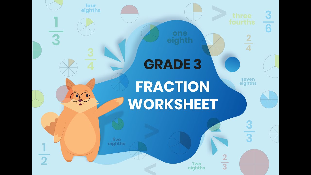 grade 3 fractions worksheet solution youtube
