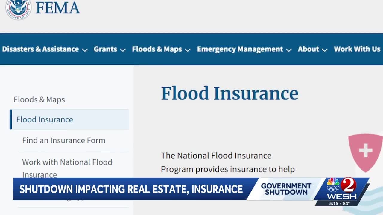Government shutdown to impact real estate, flood insurance