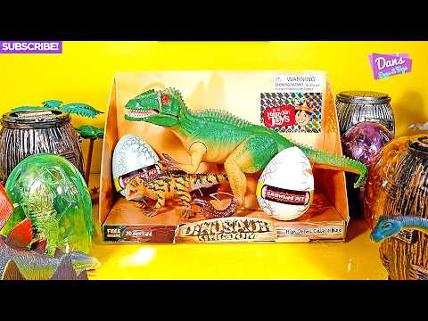 Lots of Dinosaur Surprise Eggs 3D Puzzle Toys! Giganotosaurus, T-Rex, Velociraptor