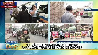 El Rápido, ETUPSA y Huáscar paralizan servicio tras asesinato de chofer (2/2)