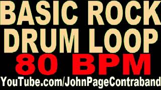 Basic Rock Drum Beat 80 bpm for Guitar and Bass Loop Play Along Jam