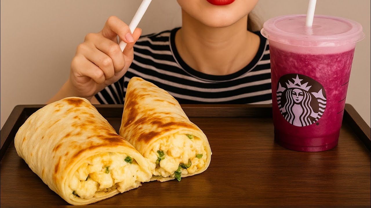 Tried the Chicken Caesar Wrap and their new juice from Starbucks — so good together!