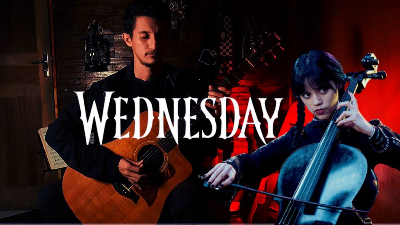 Wednesday Theme Paint It Black Acoustic Guitar Cover YouTube