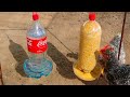 Como hacer comedero y bebedero para Gallinas con botellas de plastico.