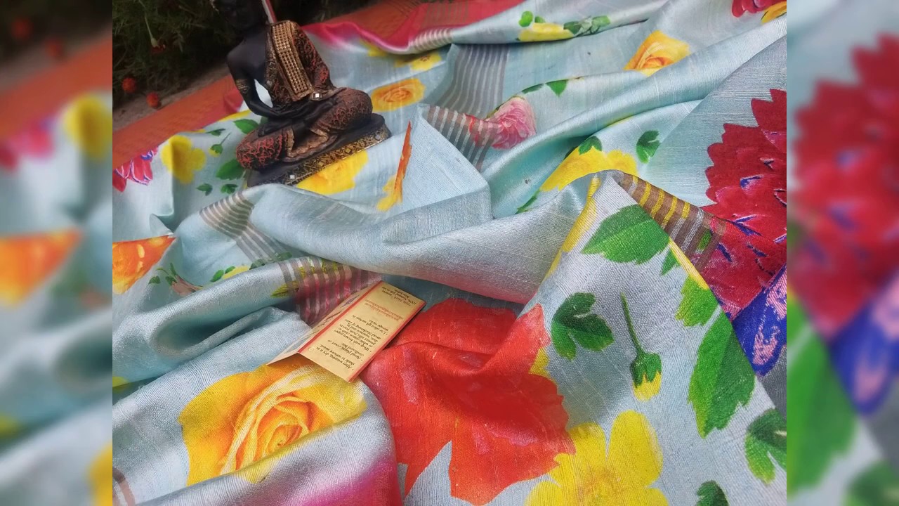 Bhagalpuri digital printed linen saree 100 % pure or best quality wholesaling prize