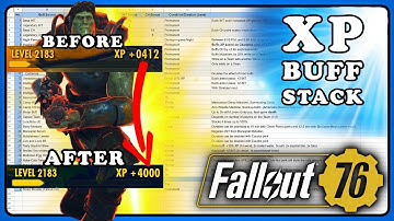 Fallout 76: How to Stack XP Buffs. 10 Times More XP per Kill. XP Buff Stacking is Easy.