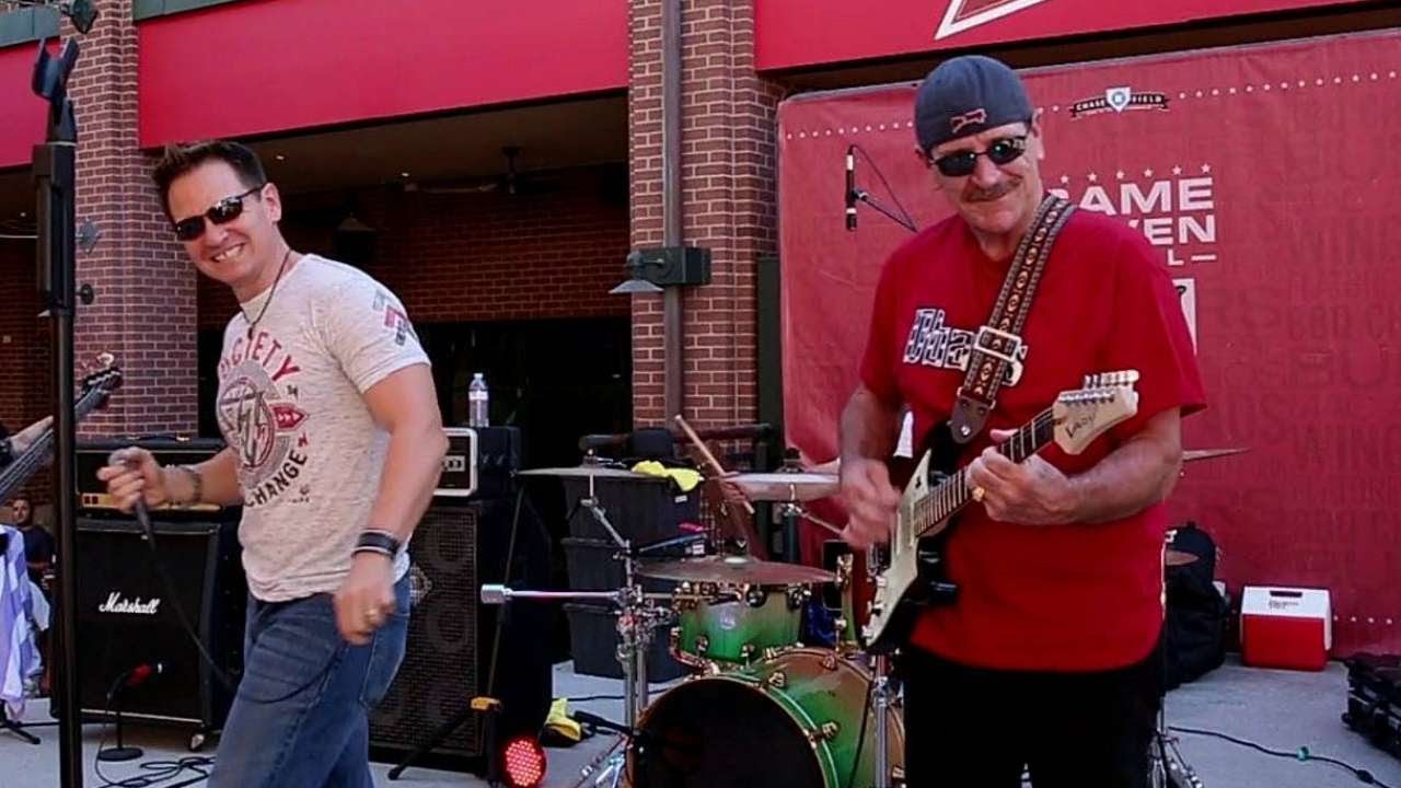 SFARI Brenly plays guitar with Whiskey's Quicker YouTube