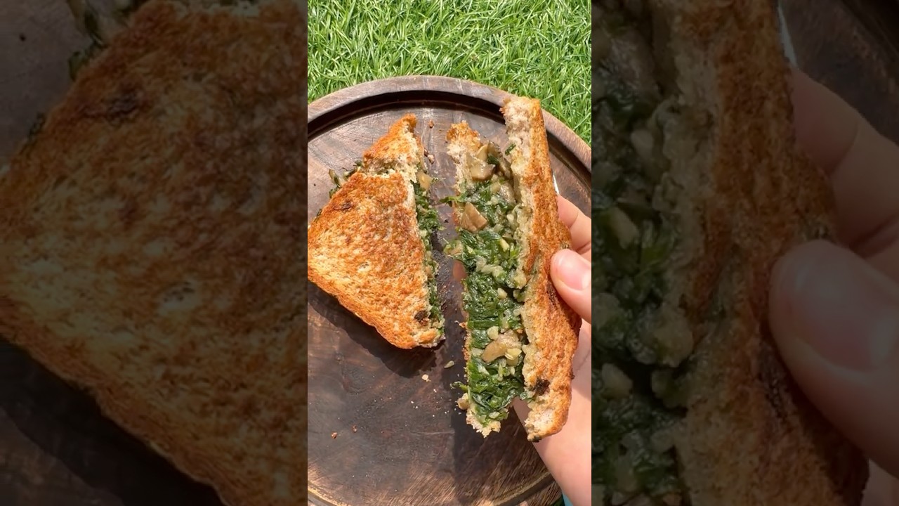 Crispy Spinach Mushroom Sandwich – Healthy & So Satisfying! 