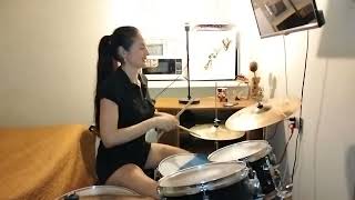 A 16th-note ride backbeat pattern 