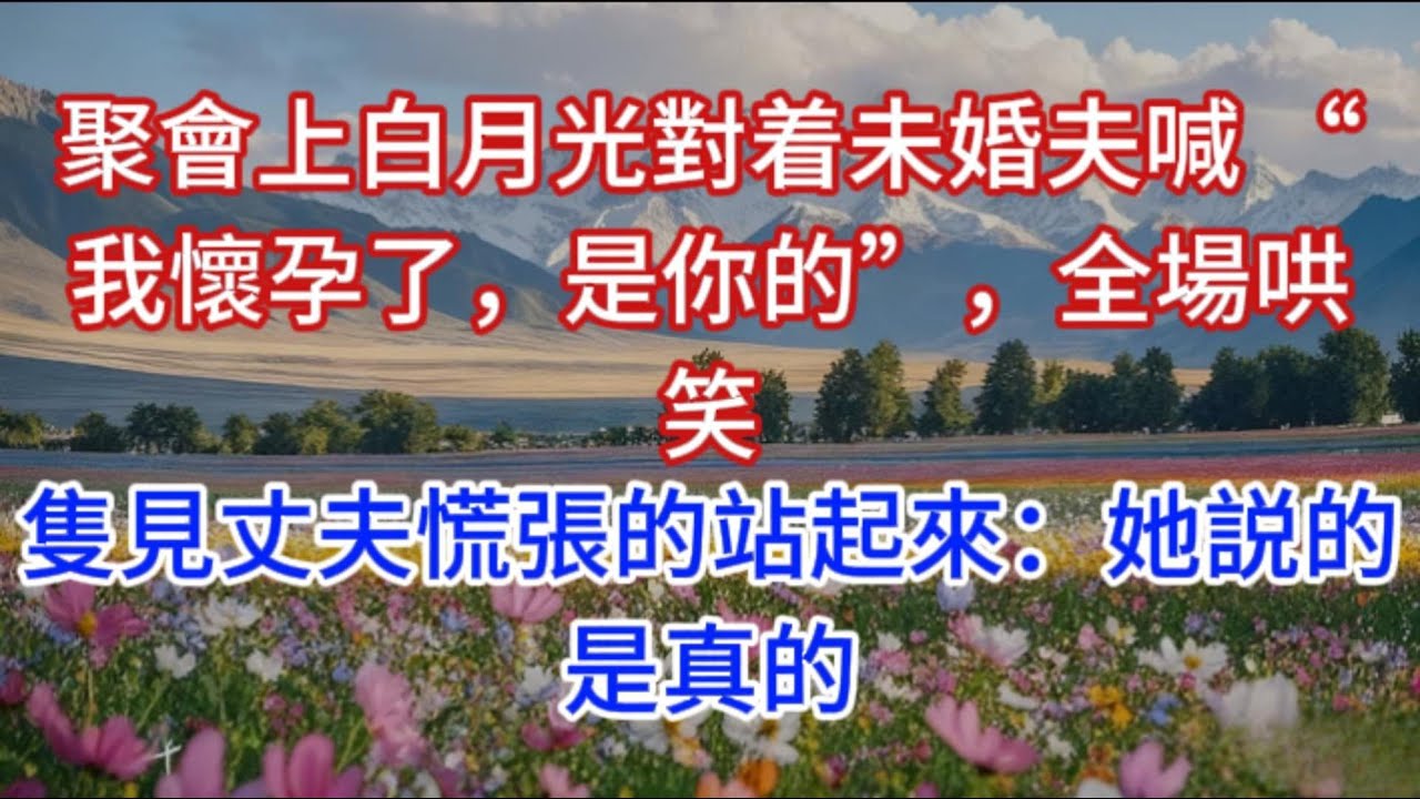 聚會上白月光對着未婚夫喊 “我懷孕了，是你的”，全場哄笑，隻見丈夫慌張的站起來：她説的是真的