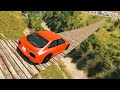 Cars VS Cross Bridges #22 All Red Car Driving Simulator 🔴🚘 BeamNG.Drive