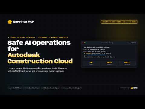 Safe AI Operations for Autodesk Construction Cloud | Barvinca MCP Demo (AU 2026)