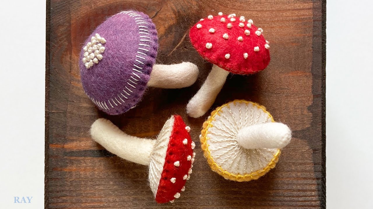 フェルトで作る きのこ の作り方 Diy Felt Mushroom Making Youtube