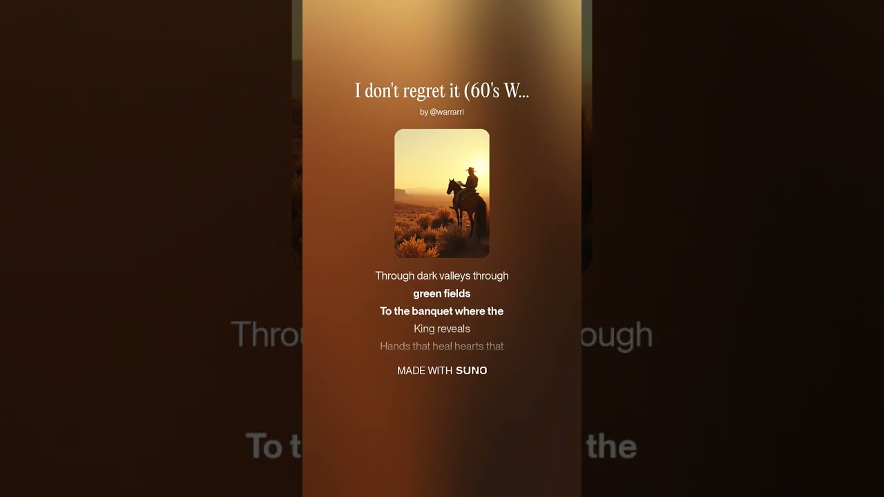 I don't regret it  - 60's Western Version