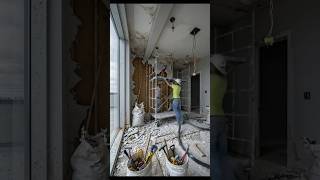 Luxury Interior Room Restoration Timelapse | Ruined Room to Modern Marble Masterpiece..