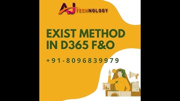 Exist Method in D365 Finance and Operations.