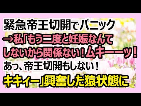 【修羅場】緊急帝王切開でパニック→私「もう二度と妊娠なんてしないから関係ない！ムキーーッ！あっ、帝王切開もしない！キキィー」興奮した猿状態に