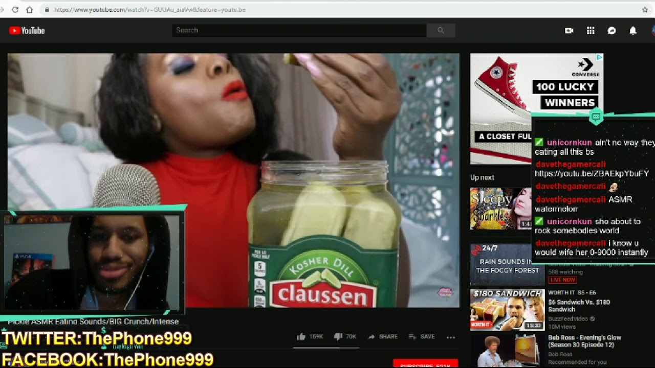 PICKLE ASMR EATING SOUNDS  REACTION!!! (FIRST TIME WATCHING ASMR VID!)