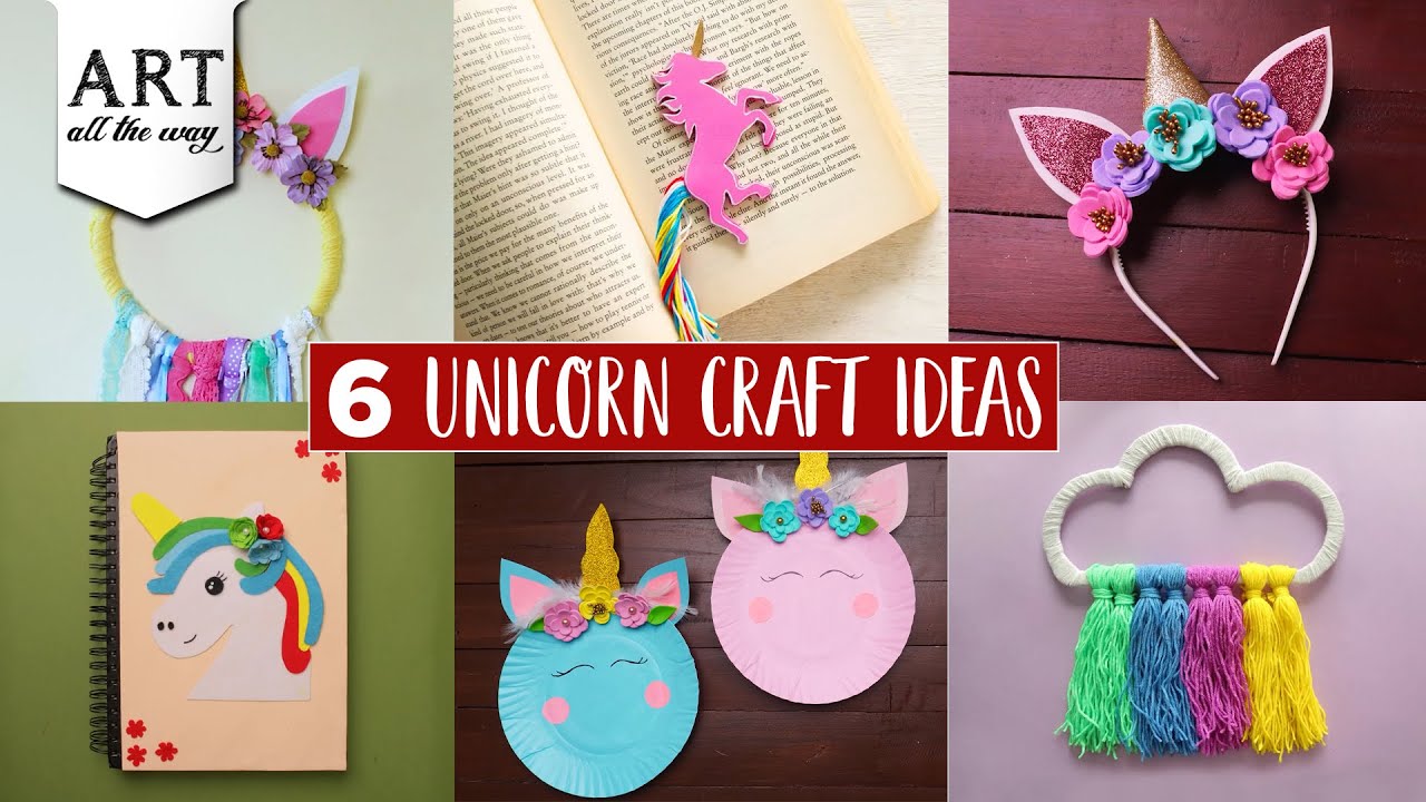 6 Unicorn Craft ideas, Home Decor Ideas, Kids craft, Party favors, Wall  Art, Hair Accessories, 6 Unicorn Craft ideas, Home Decor Ideas, Kids  craft