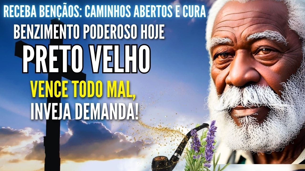 ORAÇÃO PODEROSA de PRETO VELHO REZA FORTE de PROTEÇÃO CURA AFASTA O NEGATIVO BENZIMENTO HOJE