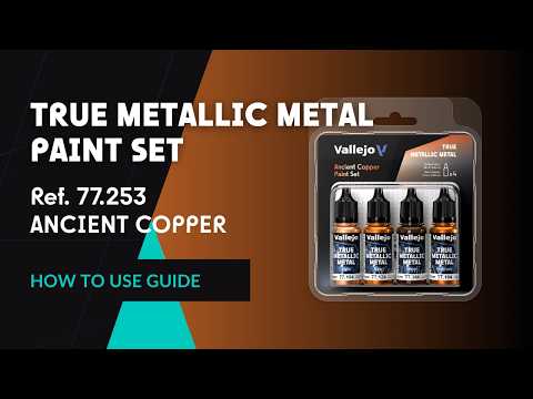 Video: Vallejo True Metallic Metal 77253 starobylá měď – sada 4 barev