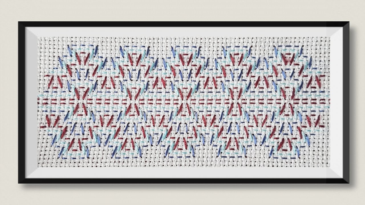 Swedish Weaving (Huck Weaving) for Beginners/ (Vagonite Embroidery)- pattern 9