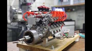 Part 10: V8 model engine with rotary valve / New Exhaust and throttle drive