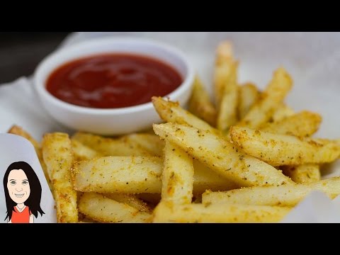 No Oil Seasoned Oven Fries - Crispy Baked Recipe!