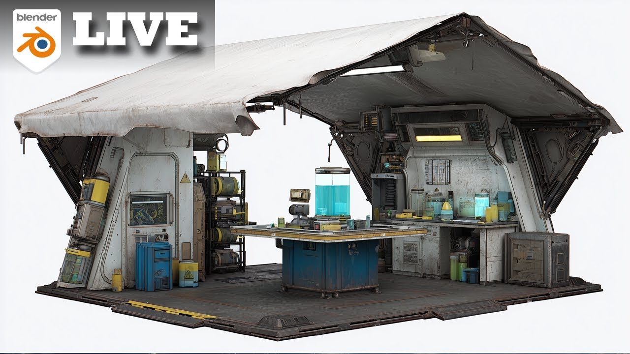 Hard Surface 3D modeling in Blender Live tutorial Scifi Medbay - YouTube