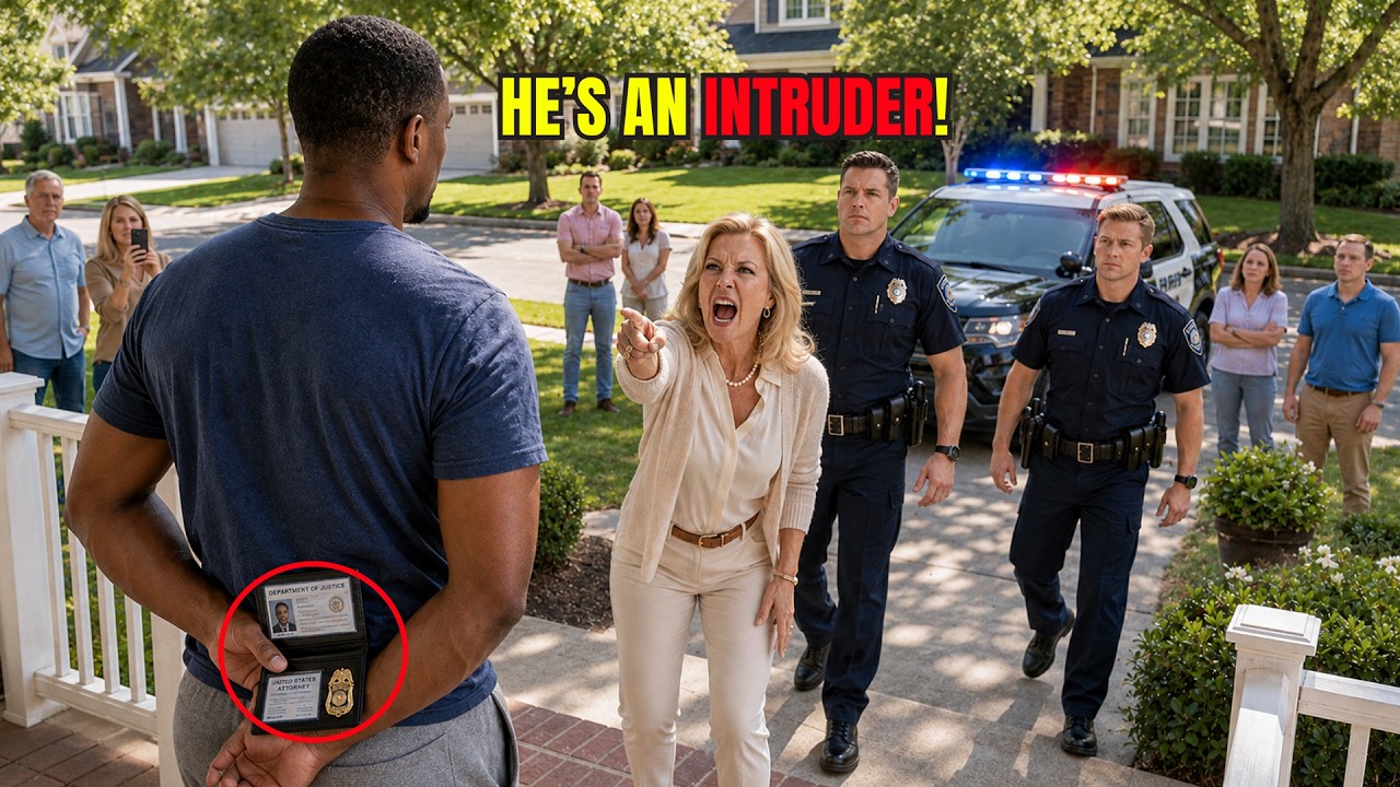 The handcuffs clicked, and my face hit the wet grass of my own front lawn. I had just moved in that morning—keys in my pocket, moving truck in the driveway—when the neighbor called 911 screaming...