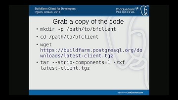 Andrew Dunstan: The Buildfarm client as a development tool -- PGCon 2018