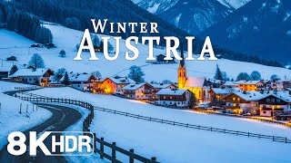 AUSTRIA IN WINTER 8K ❄️ Snowy Alps, Hallstatt Charm & the Peaceful Magic of the Austrian Mountains