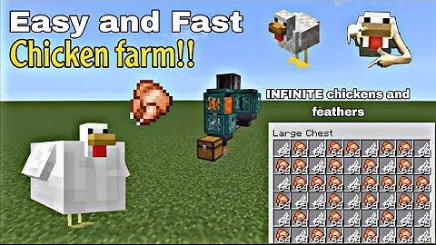 Minecraft: Easy & Fast Chicken Farm Tutorial (Infinite Chickens & Feathers!)