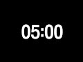 5 Minute Timer Black Screen | No Distraction | Focus Study Countdown | No Copyright