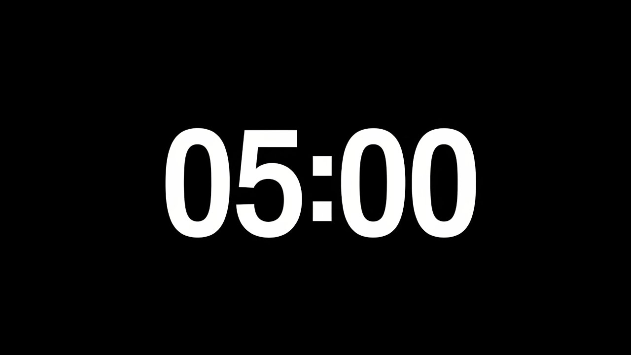5 Minute Timer Black Screen | No Distraction | Focus Study Countdown ...