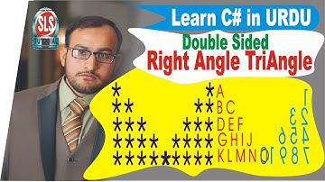 Double sided Right Angle Triangle of Symbols | C# Tutorial for Beginners p22 URDU/HINDI
