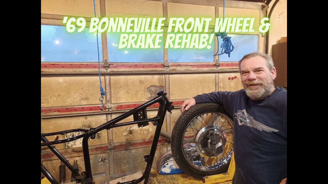 1969 TRIUMPH BONNEVILLE..FRONT BRAKE AND RIM RESTORE!