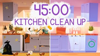 45 Minute Kitchen Clean Up Countdown! 🧼⏱️ Kids Visual Cleaning Timer