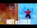 EXTREME HOT VS COLD CHALLENGE | ICE CASTLES AND LAVA POOLS