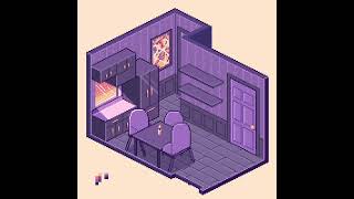 purple isometric room pixel art [speedpaint]