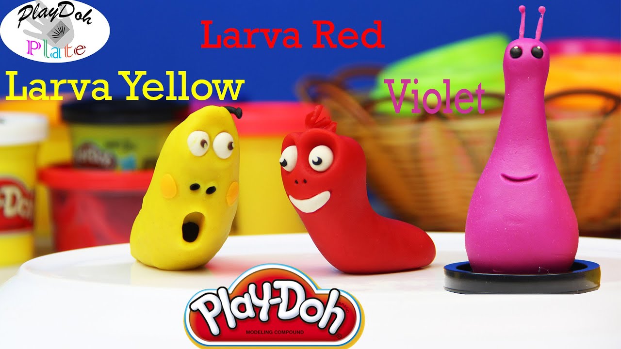 Play Doh Larva Red Yellow and Violet Play Doh Video For Kid YouTube