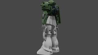 MS-06 Zaku II Mobile Suit - Texturing and Rigging WIP Recording [2022-12-27]