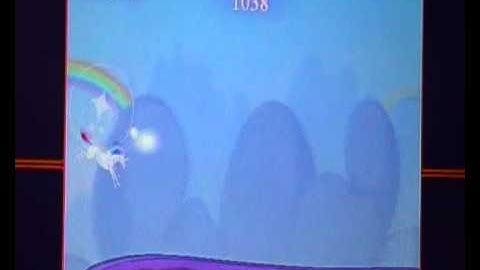 robot unicorn attack with out breaking or jumping over the star 1 life 79