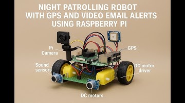 HVS-4612. Night patrolling Robot with GPS and Video email alerts using Raspberry pi.