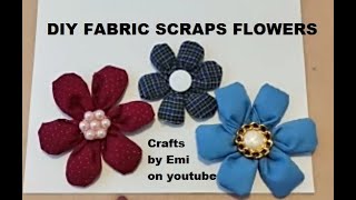 DIY SCRAP PUFFY FABRIC FLOWERS, no sewing machine required