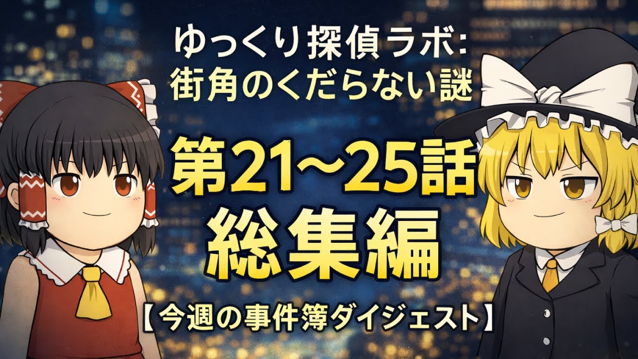 【一気見ダイジェスト】ゆっくり探偵ラボ：街角のくだらない謎｜第21〜25話 総集編