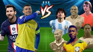 Messi Ronaldo VS (Maradona Pele Ronaldinho Ronaldo Zidan Cruyff)