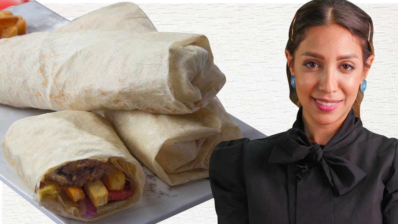 دونار كباب (شاورما تركى ) مع الخبز الشامي بطريقة الشيف فاطمة زكريا