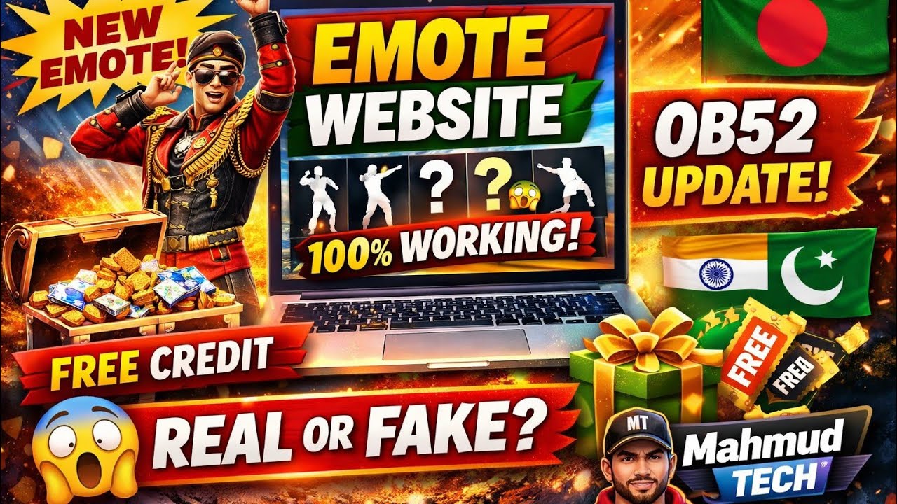 Free Fire Players Must Watch 😱 OB52 New Emote Website